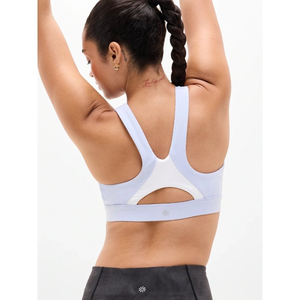 New Athleta S Interval Colorblock Bra Gossamer White Small Cup D-DD